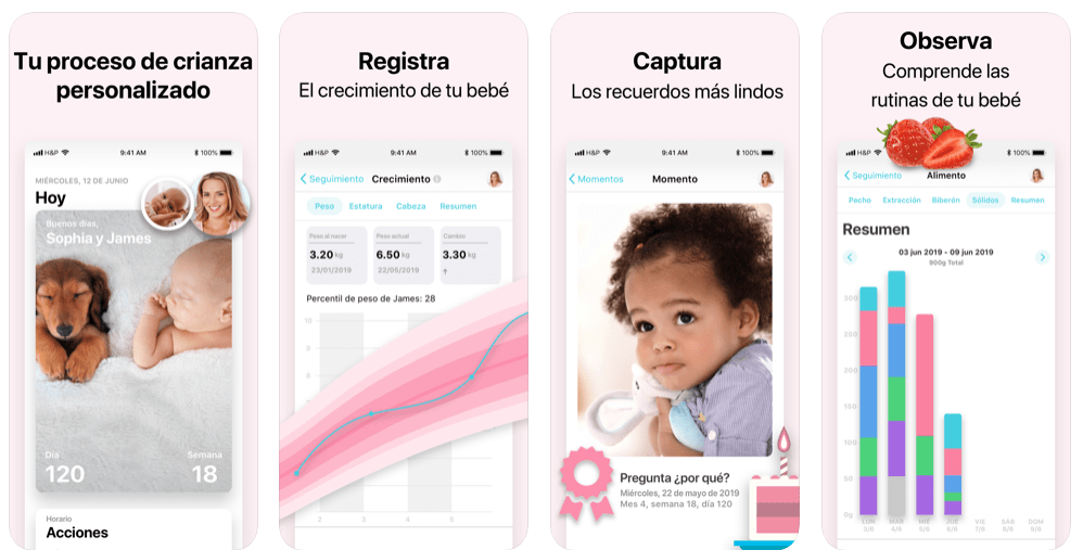 app bebe + para el crecimiento y desarrollo del bebé