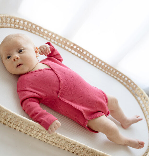 Body cruzado de manga larga calado corazones 100% algodón bebé