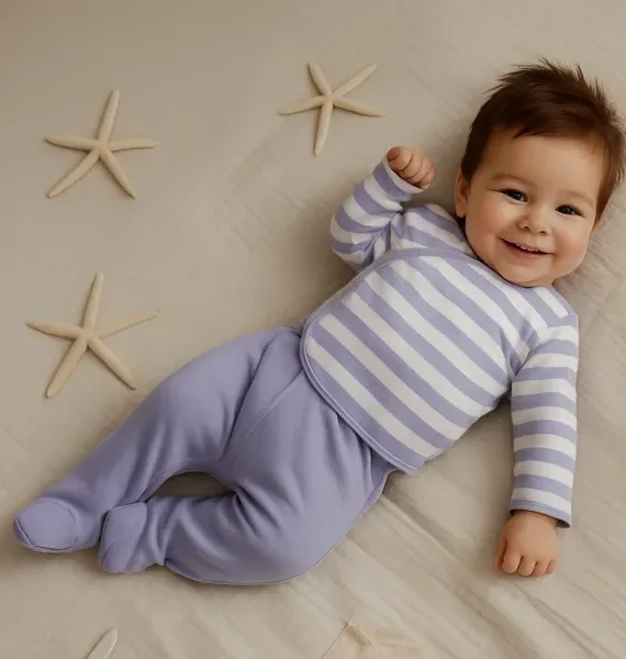 Conjunto Polaina y Jersey Rayas Primera Puesta 100% Algodón