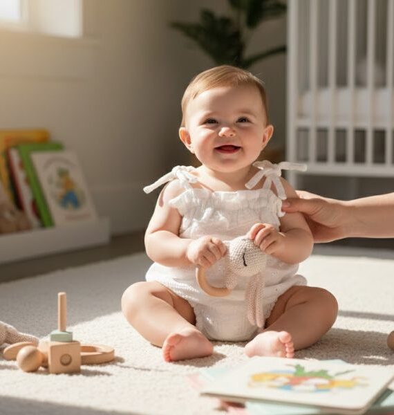 Pelele de Bebé en Algodón con Bordado Suizo y Lazos