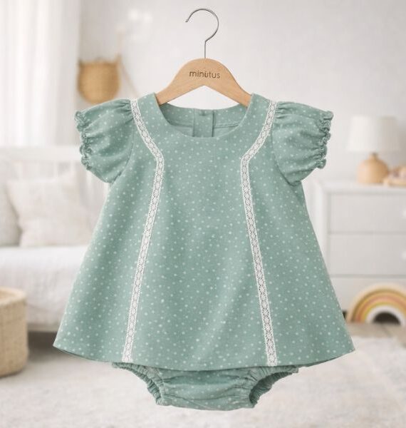 VESTIDO ESTRELLITAS CON BRAGUITA 100 % ALGODÓN