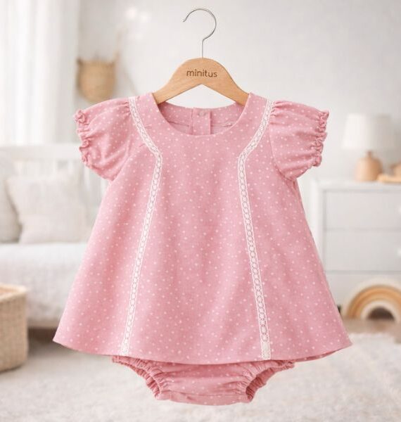 VESTIDO ESTRELLITAS CON BRAGUITA 100 % ALGODÓN