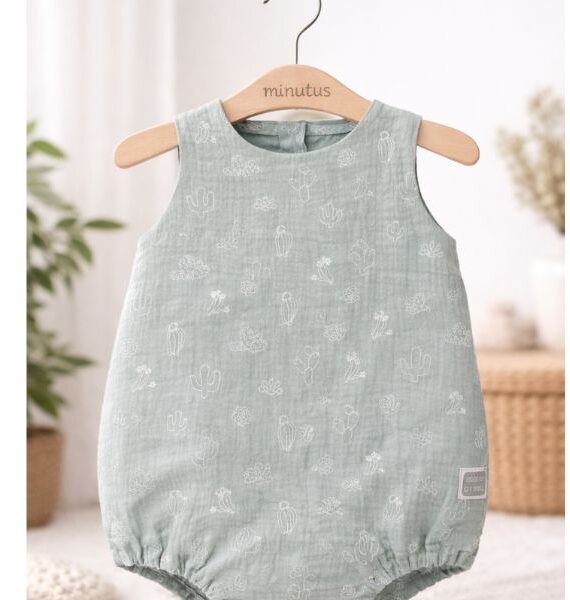 Pelele bebe cactus 100% Algodón