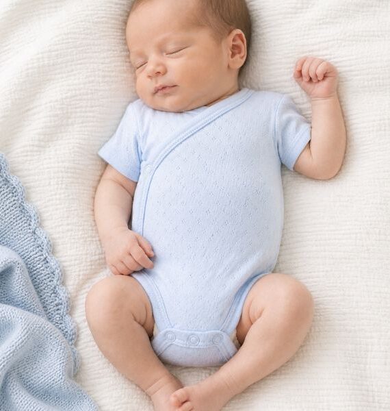 Body cruzado calado para bebé  100% algodón