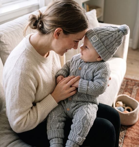 Pelele de punto trenzado con gorro y patucos – 3 piezas